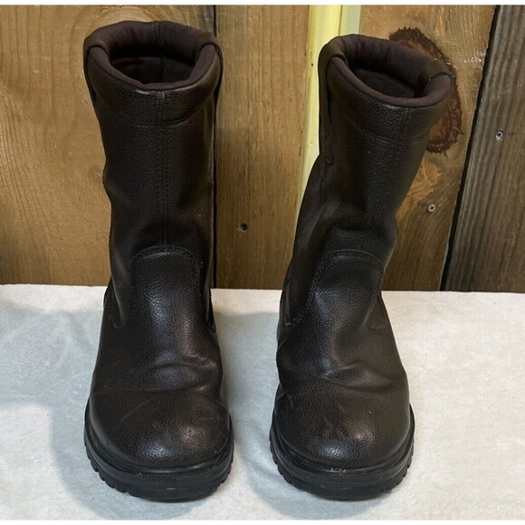 Brahma Men’s Wide Width Ronnie Wellington Size 8W Brown Pull On Work Boots - Picture 4 of 11